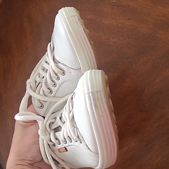 ECCO Womens Soft 7 White Leather Sneakers 7.5 W - Picture 5 of 12
